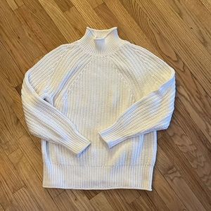 J. Crew mock turtleneck white sweater